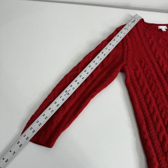 J Jill Sweater Womens Extra Small Red Cable Knit Soft Cozy Holiday Christmas - Picture 9 of 12